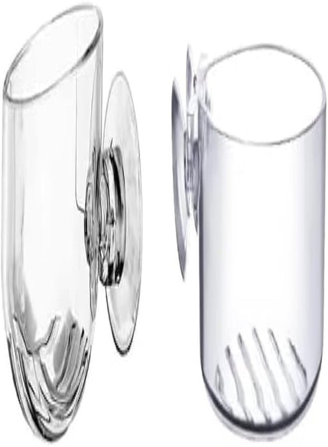 Mozff 2Pcs Aquarium Plant Pot, Glass Fish Tank Planter with Suction Cups, Plants Holder Decoration Cup - Image 1